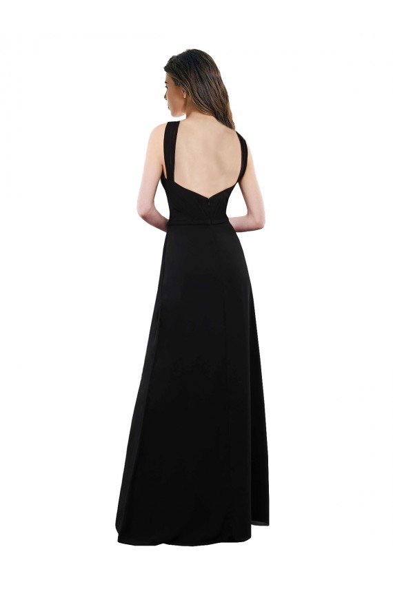 Affordable Chiffon A-Line Bridesmaid Dress with Criss Cross Halter Top