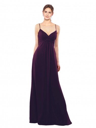 Affordable Floor Length A-Line Chiffon Bridesmaid Dress with Criss Cross Back
