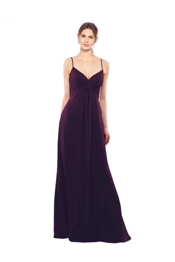 Affordable Floor Length A-Line Chiffon Bridesmaid Dress with Criss Cross Back