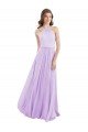 Affordable Halter Chiffon A-Line Bridesmaid Dress with Flounce Back