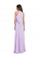 Affordable Halter Chiffon A-Line Bridesmaid Dress with Flounce Back