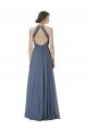 Affordable Halter Neck Ruched Bodice Chiffon Bridesmaid Dress