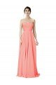 Affordable Strapless Chiffon Bridesmaid Dress with Ruched Sweetheart Neckline