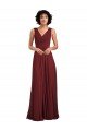 Affordable Sleeveless V-Neck Pleated Chiffon Bridesmaid Dress