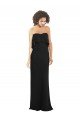 Affordable Strapless Chiffon Bridesmaid Dress with cascading Flounce Crop Top Bodice
