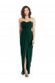 Affordable Twist Front Draped Chiffon Bridesmaid Dress with Slit