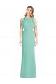 Affordable Jewel Neck Mermaid Open Back Chiffon Bridesmaid Dress
