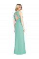 Affordable Jewel Neck Mermaid Open Back Chiffon Bridesmaid Dress