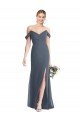 Affordable Off the Shoulder Criss Cross Bodice Trumpet Chiffon Bridesmaid Dress