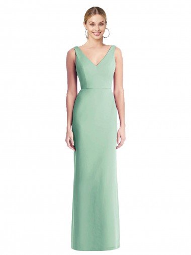 Affordable Sleeveless Tie Back Chiffon Trumpet Chiffon Bridesmaid Dress