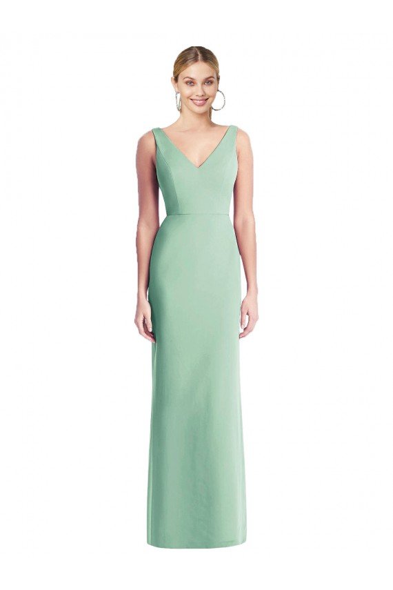 Affordable Sleeveless Tie Back Chiffon Trumpet Chiffon Bridesmaid Dress