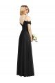 Affordable Cold-Shoulder V-Back Chiffon Maxi Bridesmaid Dress