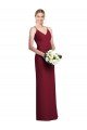 Affordable Full Length Draped Blouson Back Chiffon Maxi Bridesmaid Dress