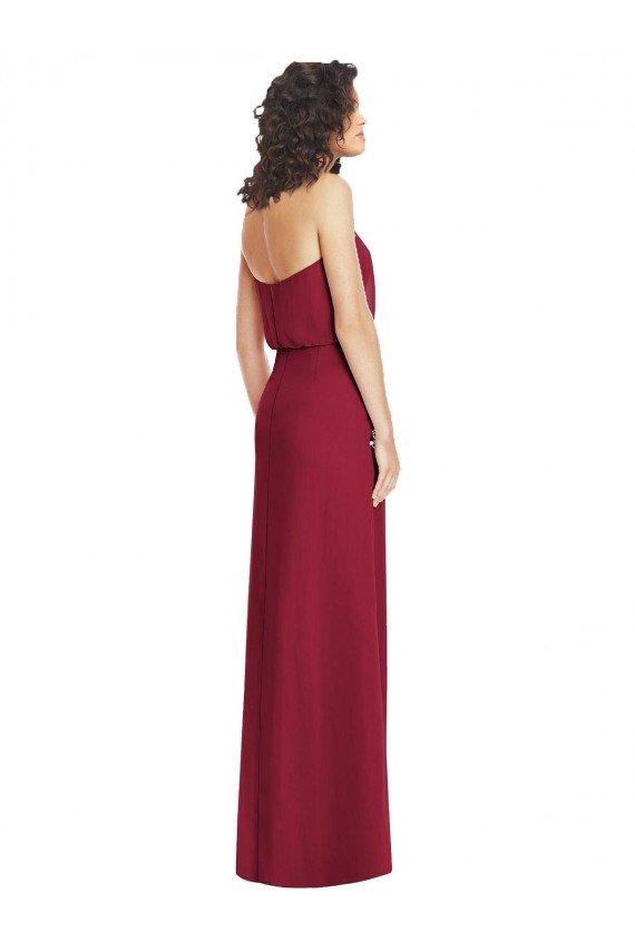 Affordable Full Length Lux Chiffon Blouson Bodice Bridesmaid Dress