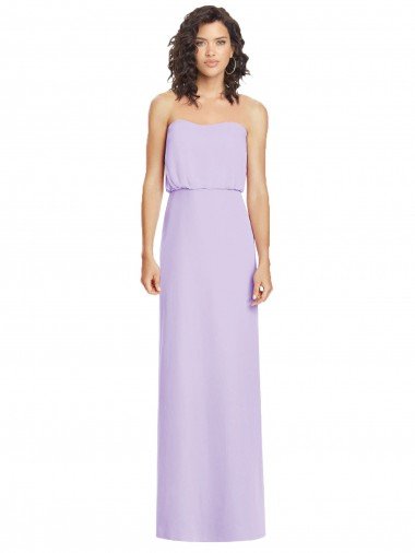 Affordable Full Length Lux Chiffon Blouson Bodice Bridesmaid Dress