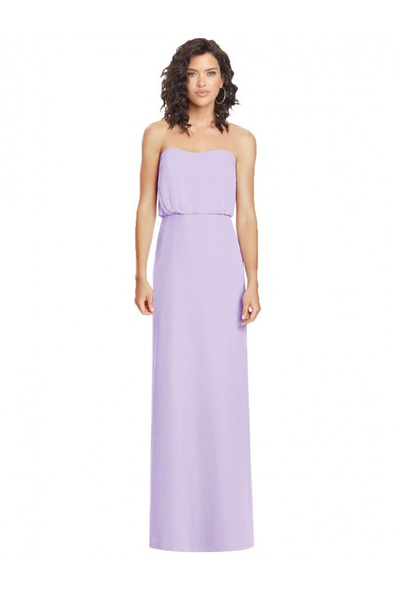 Affordable Full Length Lux Chiffon Blouson Bodice Bridesmaid Dress