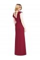 Affordable Ruffled Sleeves Mermaid Chiffon Bridesmaid Dress with Front Slit