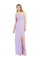 Affordable Spaghetti Straps Mermaid Chiffon Bridesmaid Dress with Side Front Slit