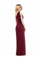 Affordable One Shoulder Chiffon Bridesmaid Dress with Draped Front Slit