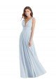 Affordable Plunge Deep V-Neckline Low Back Chiffon Bridesmaid Ress