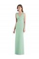 Affordable Sleek Open Back Chiffon V-Neck Bridesmaid Dress