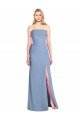 Affordable Trumpet Full Length Strapless Chiffon Bridesmaid Dress with Slit