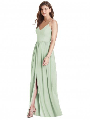 Affordable Criss Cross Strap Backless Maxi Long Chiffon Bridesmaid Dress