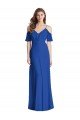 Affordable Ruffled Cold-Shoulder Chiffon Maxi Bridesmaid Dress