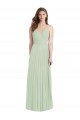 Affordable Ruffled Strap Cutout Wrap Maxi Chiffon Bridesmaid Dress