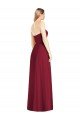 Affordable Strapless Notch Chiffon Maxi Bridesmaid Dress