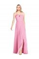 Affordable Strapless Notch Chiffon Maxi Bridesmaid Dress