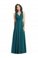 Affordable Draped V-Neck Long Sleeveless Chiffon Bridesmaid Dress