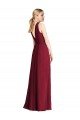 Affordable Plunging V-Back Long Full Length Chiffon Bridesmaid Dress