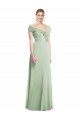 Affordable Draped Off the Shoulder Lux Chiffon Bridesmaid Dress