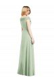 Affordable Draped Off the Shoulder Lux Chiffon Bridesmaid Dress