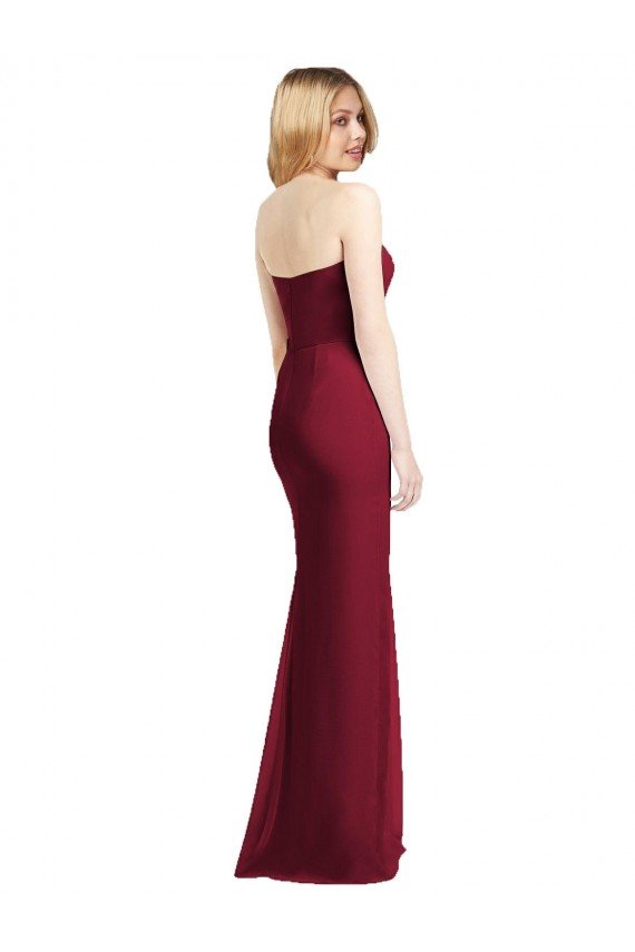 Affordable Sweetheart Neckline Lux Chiffon Bridesmaid Dress with Side Slit