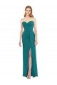 Affordable Sweetheart Neckline Lux Chiffon Bridesmaid Dress with Side Slit