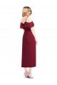 Affordable Cocktail Wrap Chiffon Bridesmaid Dress with Fluttering Ruffles