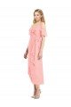 Affordable Cocktail Wrap Chiffon Bridesmaid Dress with Fluttering Ruffles