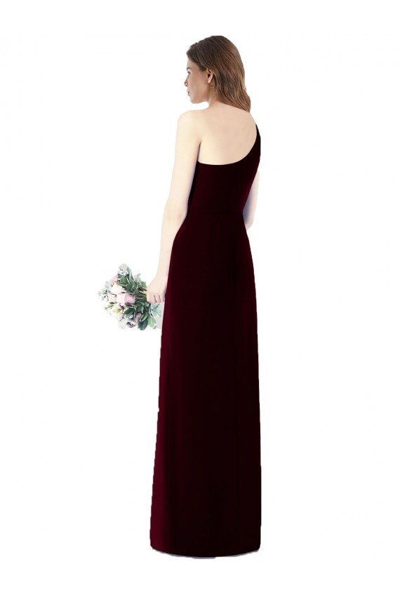 Affordable One Shoulder Chiffon Trumpet Bridesmaid Dress