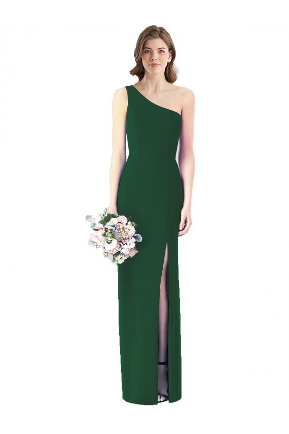 Affordable One Shoulder Chiffon Trumpet Bridesmaid Dress