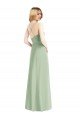 Affordable Cowl Neck Criss Cross Back Chiffon Maxi Bridesmaid Dress
