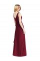 Affordable Sleeveless V-Neck Chiffon Wrap Bridesmaid Dress