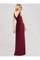 Affordable Sleeveless V-Back Long Trumpet Chiffon Bridesmaid Dress