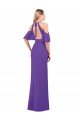 Affordable Slim A-Line Chiffon Bridesmaid Dress with Off The Shoulder Ruffle Sleeves