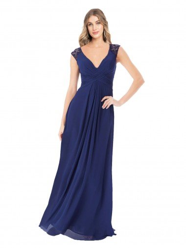 Affordable Embroidered Keyhole Back Chiffon Bridesmaid Dress