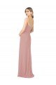 Affordable Draped Strapless Sheath Long Chiffon Bridesmaid Dress
