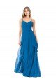 Affordable Simple Sweetheart Chiffon Bridesmaid Dress with Cascading Overlay