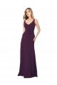Affordable Long Chiffon Bridesmaid Dress with Front Bow