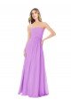 Affordable Draped Strapless Floor Length Chiffon Bridesmaid Dress